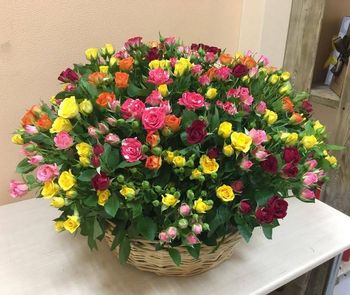 51  из кустовых роз в корзине